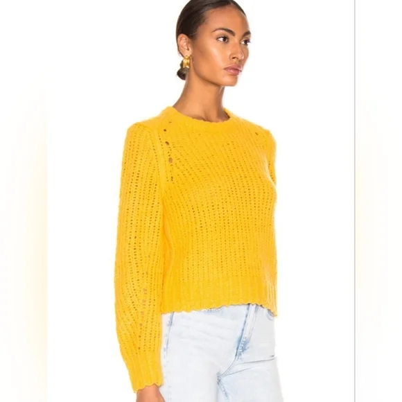 Rag & Bone Mustard Wool Arizona Crew Sweater - Picture 2 of 12